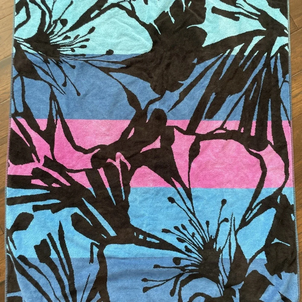 Resort Living Beach Towel Cotton Heavyweight 36X68 Pink Blue Black